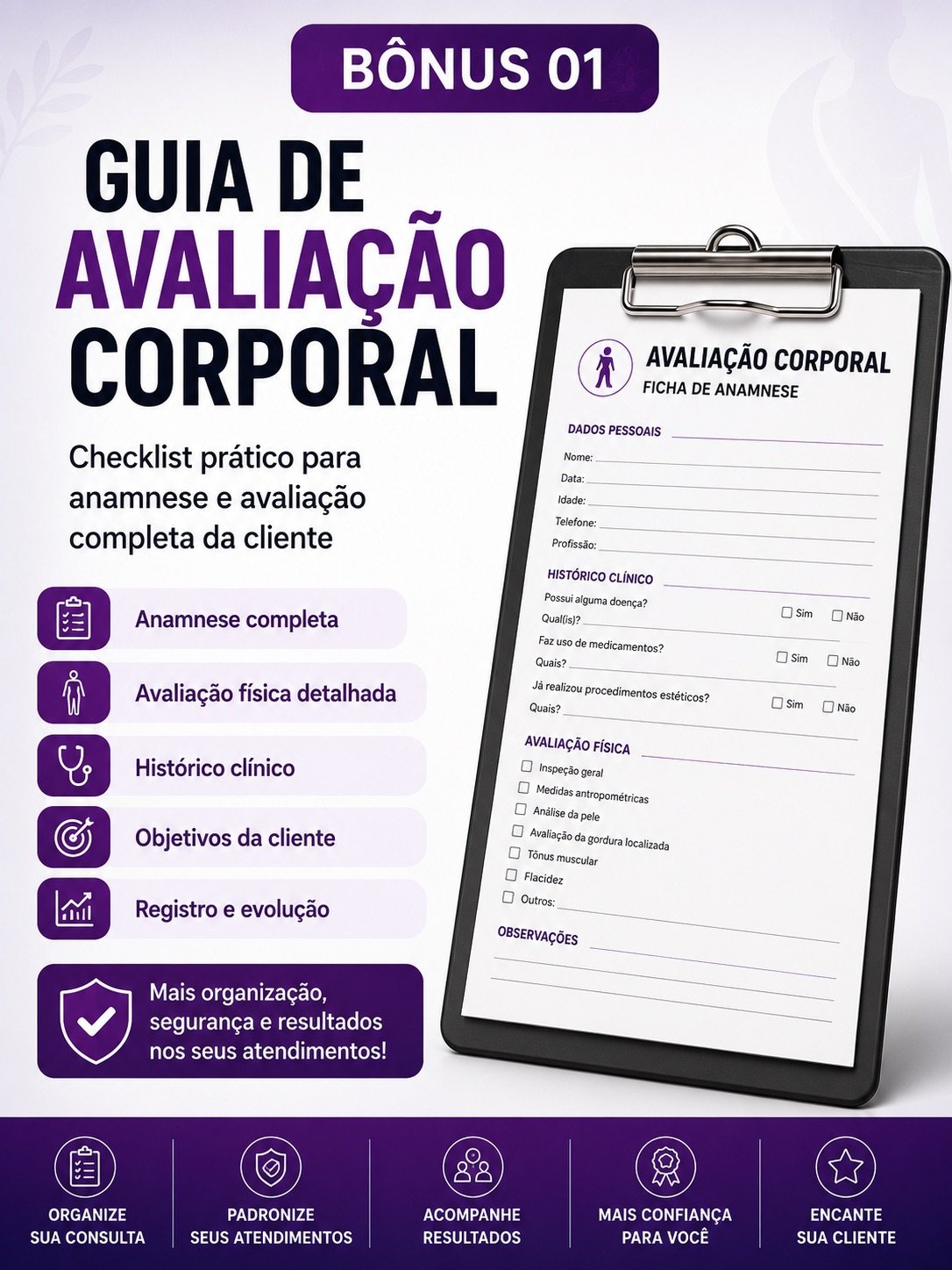 Bônus 01: Guia de Avaliação Corporal com checklist de anamnese